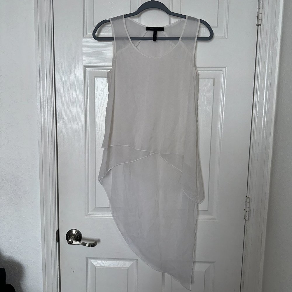 BCBG White Asymmetrical top